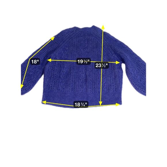 La Maille Sézane XS Cable Knit Sweater In Blue Mohair & Wool XS - Picture 9 of 13